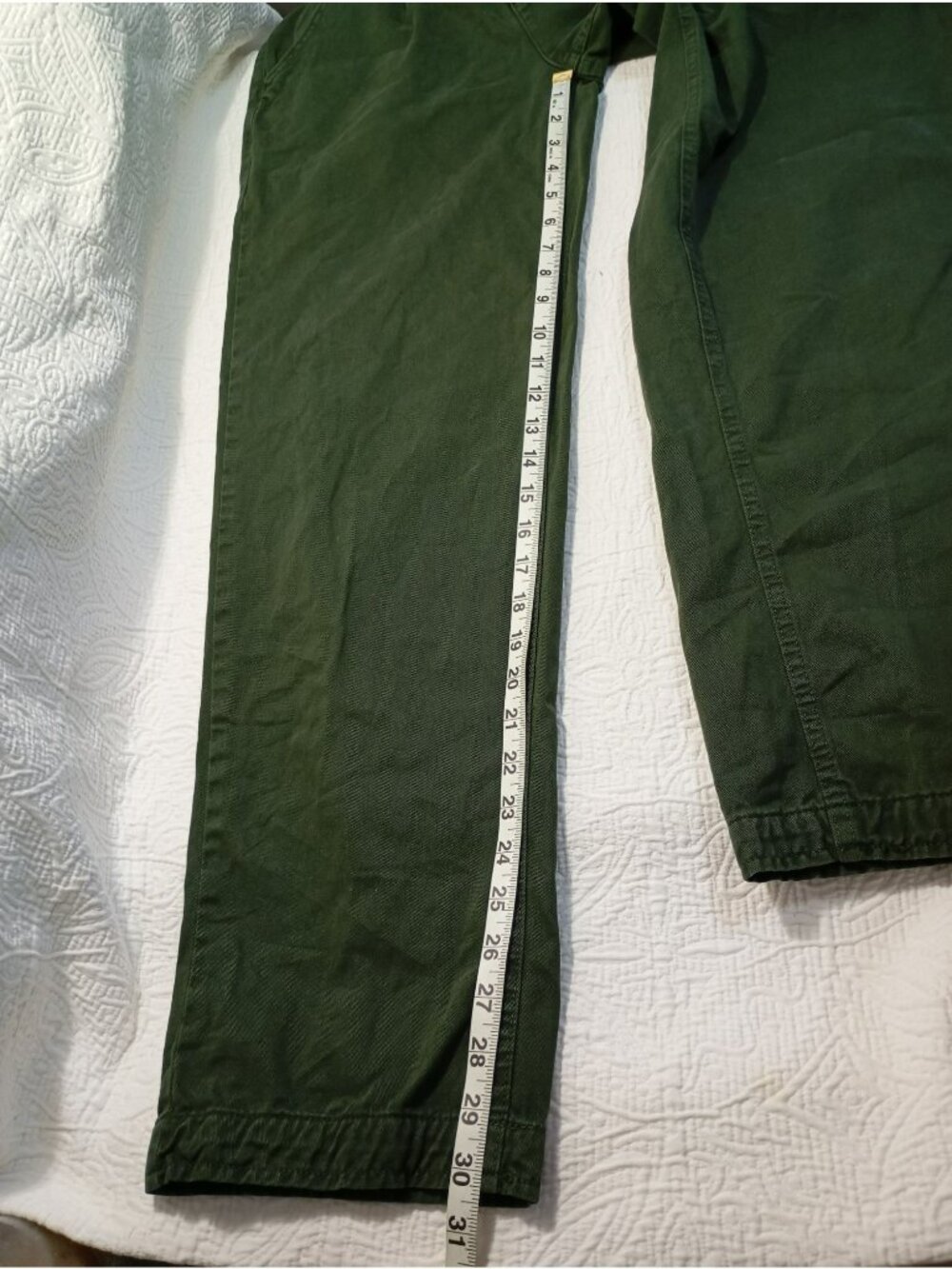 Free People Womens Green Relaxed Fit Cotton Pants Size 29 Button & Zip Closure - Picture 11 of 12